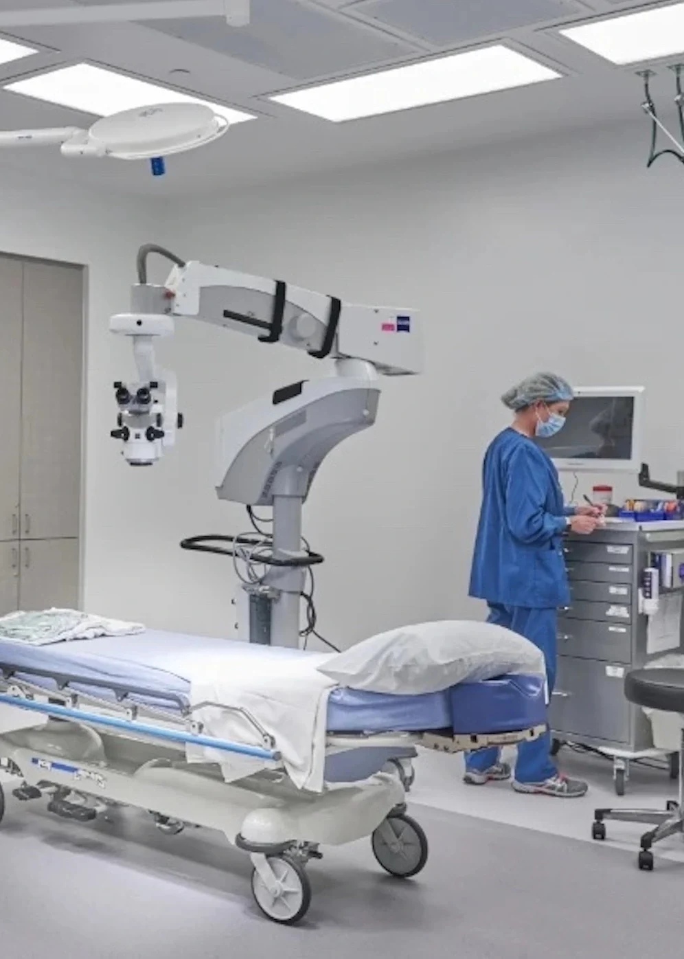 Doctors prepping room for surgery